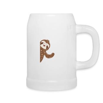Goodbye Sloth Faultier Winken Tschau Tschüss - Bierkrug - Weiß - Rechts