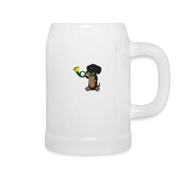 Hund Jagdhorn Dachshund Horn - Bierkrug - Weiß - Rechts