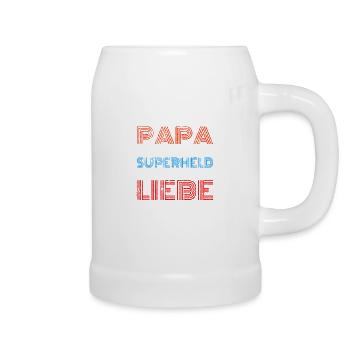 Papa Sohn Tochter Stolz Vater Vatertag - Bierkrug - Weiß - Rechts