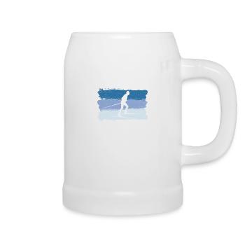 Skilaufen Skisport Langläufer - Bierkrug - Weiß - Rechts