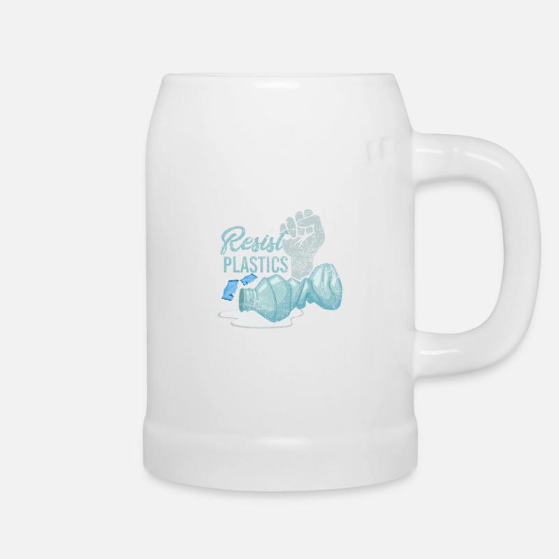 Resist Plastics Zero Waste Plastikfrei Plastik Spr - Bierkrug - Weiß