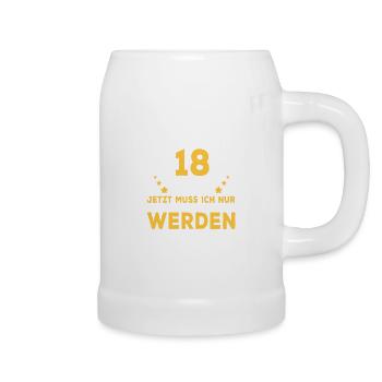18 Geburtstag Spruch Geburtstagsgeschenk Geschenk - Bierkrug - Weiß - Rechts