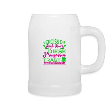 Vergiss Die High Heels Prinzessin Trägt Gummistief - Bierkrug - Weiß - Rechts