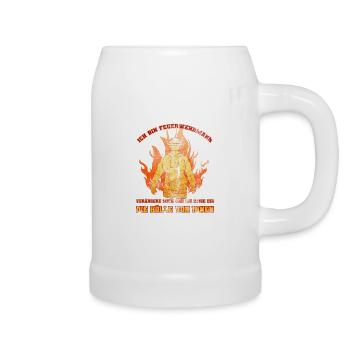 Ich Bin Feuerwehrmann Feuerwehr Geschenkidee - Bierkrug - Weiß - Rechts