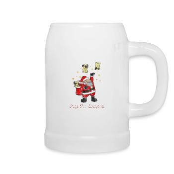 Pugs For Everyone Santa Claus Distributes Gift - Beer Mug - white - Right