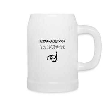 Heranwachsender Taucher - Geburt Nachwuchs Baby - Bierkrug - Weiß - Rechts