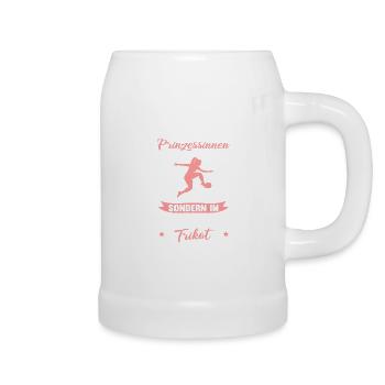 Fußball Frauen Mädchen Prinzessin Spruch Geschenk - Bierkrug - Weiß - Rechts