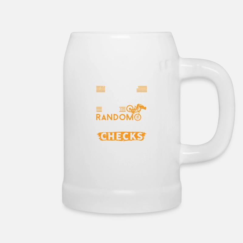 I Do not Crash I Do Random Gravity Check MTB - Beer Mug - white