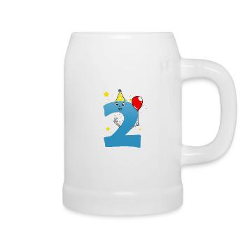 Anniversaire garçon 2 ans - Chope en céramique - blanc - Droite