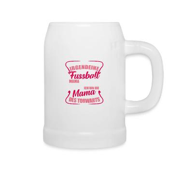 Fußball Mama Mutter Geschenk Muttertag - Bierkrug - Weiß - Rechts