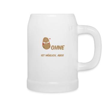 Kartoffel Pflanze Rezepte Gerichte Lecker Geschenk - Bierkrug - Weiß - Rechts