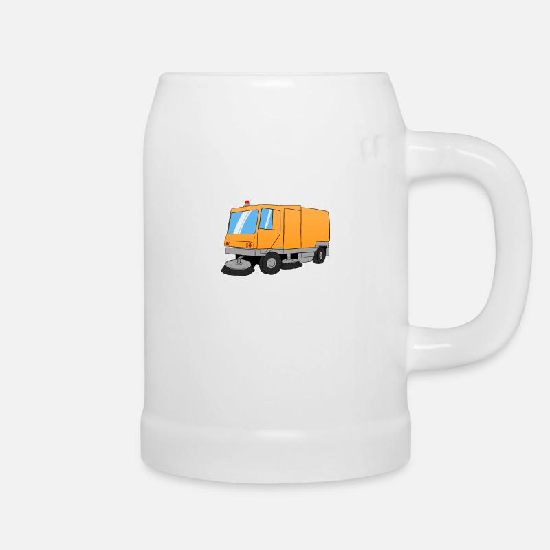 Straßenfeger Auto Kehrmaschine - Bierkrug - Weiß