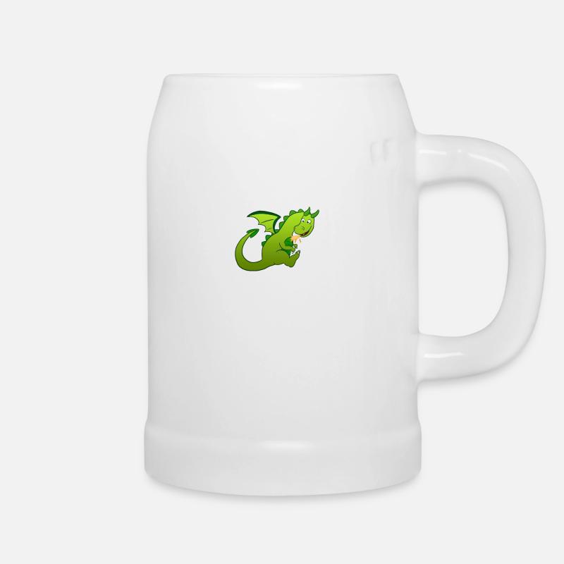 Drache - Bierkrug - Weiß