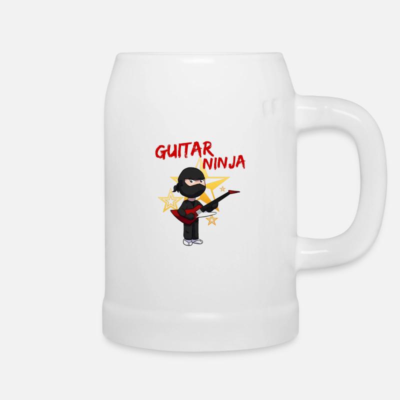Ninja guitar guitar player guitar boy guitar - Beer Mug - white