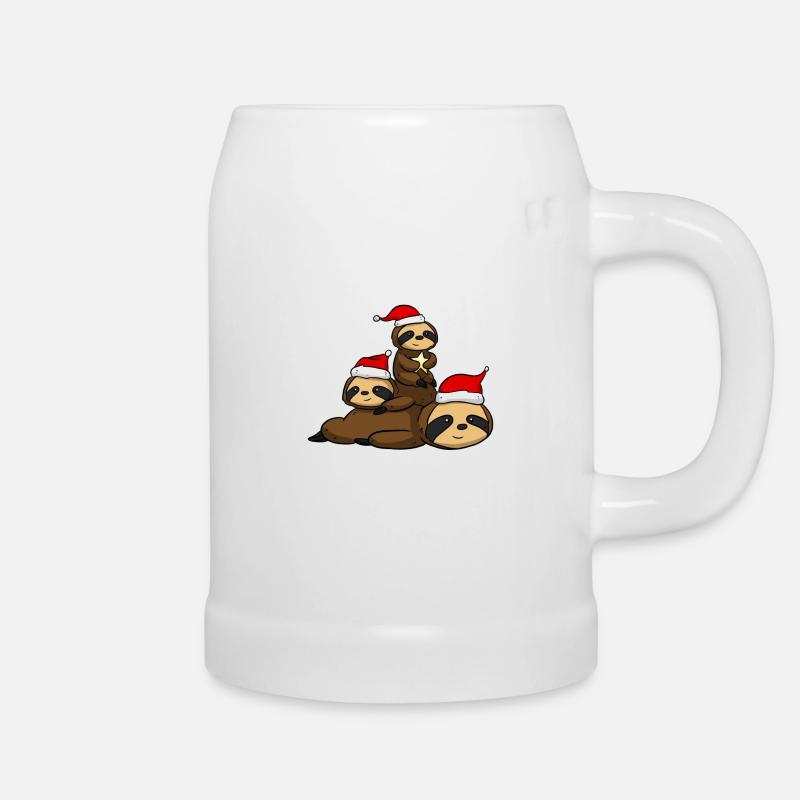 Sloth Christmas Christmas sloths - Beer Mug - white