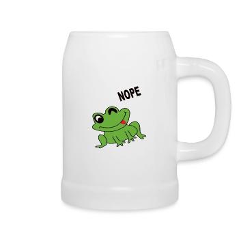 Frosch Froschkönig Frösche Quark Tier Froschkopf - Bierkrug - Weiß - Rechts