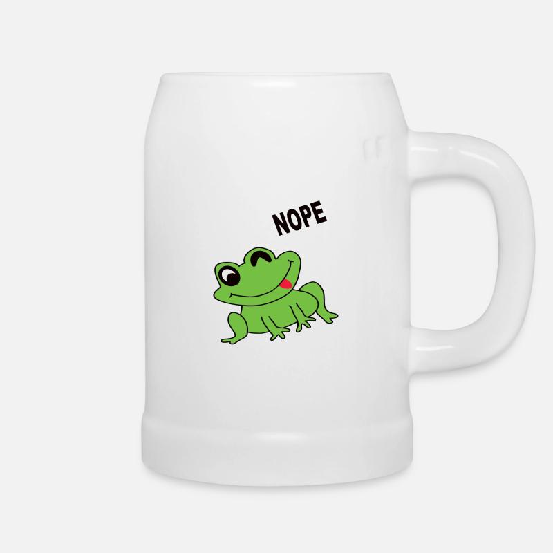 Frog frog prince frogs curd animal frog head - Beer Mug - white