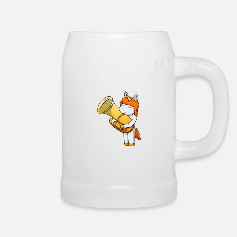 Tuba Einhorn - Bierkrug - Weiß