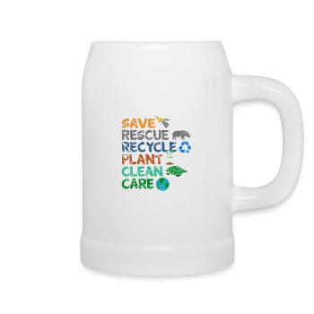 Environmentalist Green environmental protection saying eco - Beer Mug - white - Right
