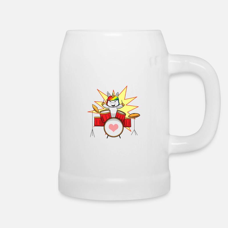 Unicorn drums drums - Chope en céramique - blanc