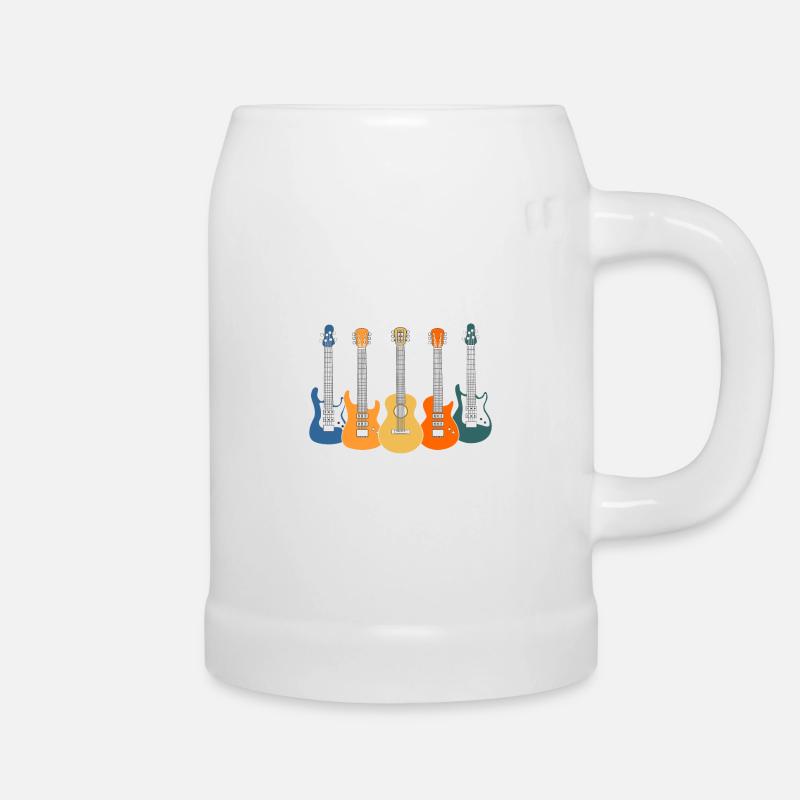 Gitarren - Bierkrug - Weiß