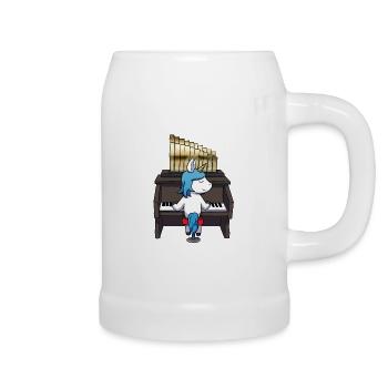Einhorn Orgel - Bierkrug - Weiß - Rechts