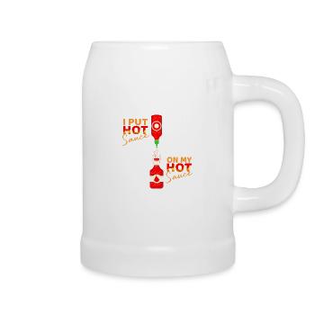I Put Hot Sauce On My Hot Sauce - Beer Mug - white - Right
