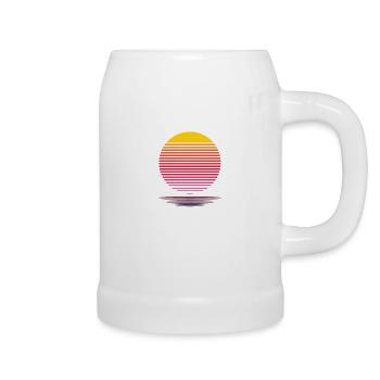 Vaporwave Paradise Ästhetische Retrowave Retro - Bierkrug - Weiß - Rechts