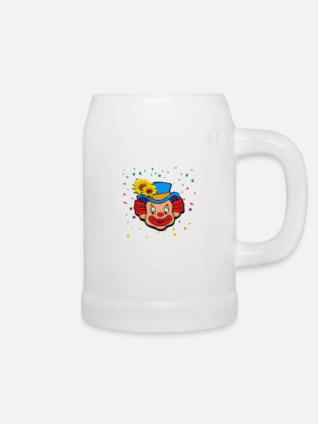Karneval Clown - Bierkrug - Weiß