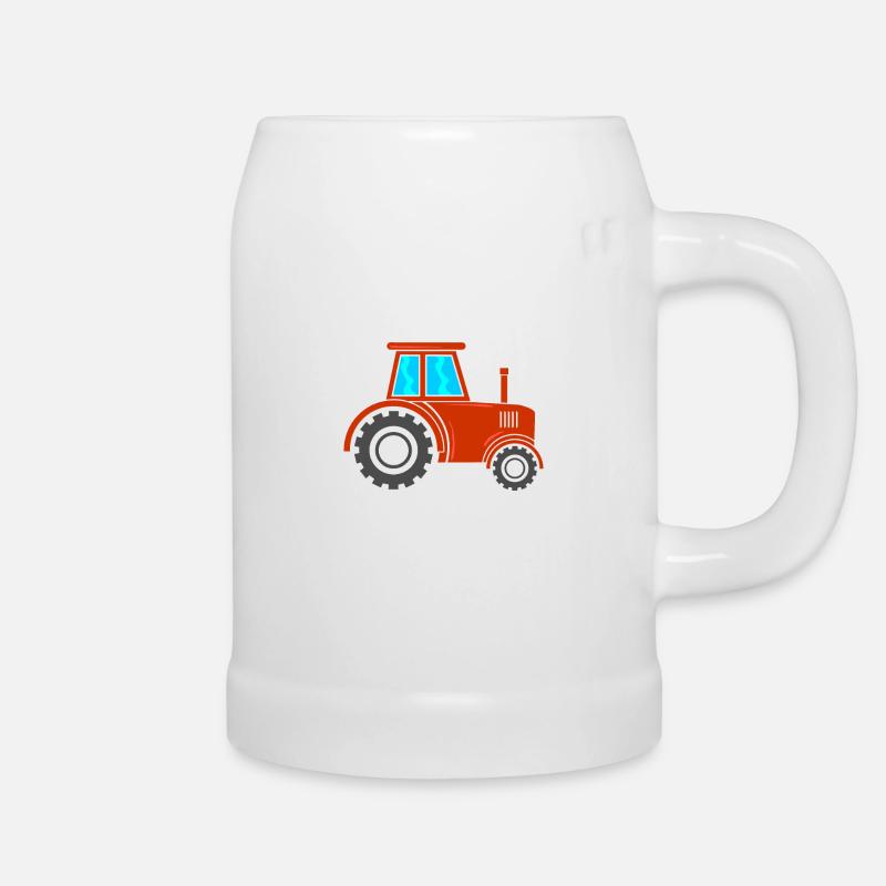 Traktor Trecker - Bierkrug - Weiß