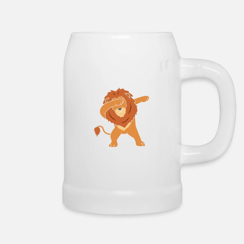 Lion Dab - Chope en céramique - blanc