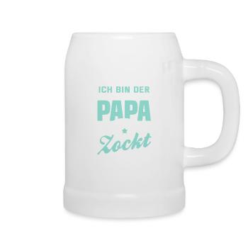 Lustiger Papa Spruch Zocker Videospiel Geschenk - Bierkrug - Weiß - Rechts