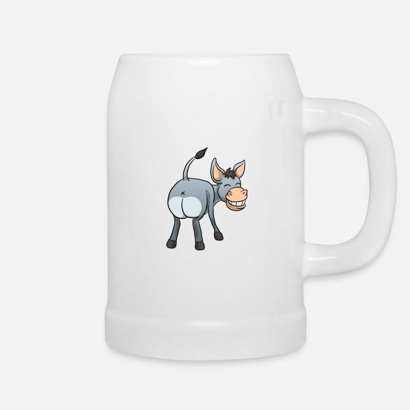 Funny donkey - Beer Mug - white