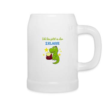 Ich Bin Jetzt In Der 2.Klasse Zweitklässler Dino - Bierkrug - Weiß - Rechts