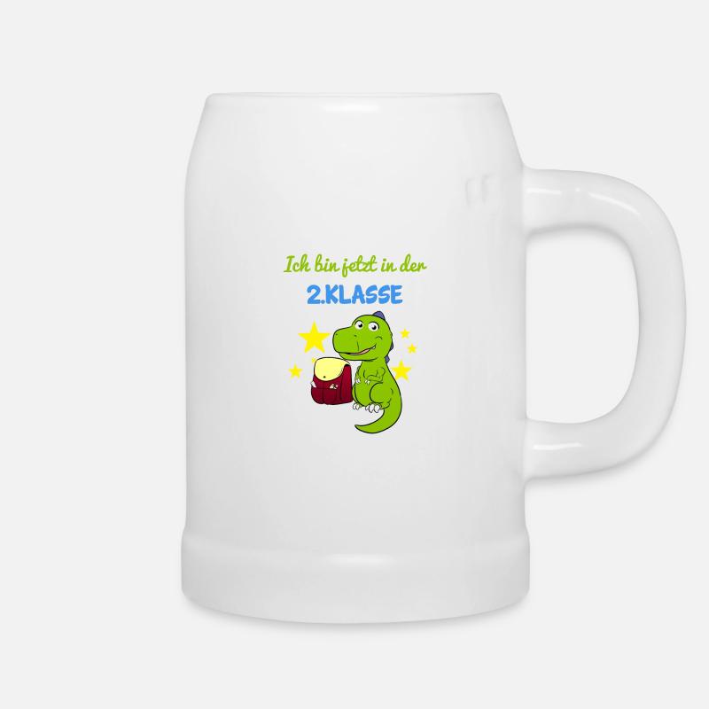 Ich Bin Jetzt In Der 2.Klasse Zweitklässler Dino - Bierkrug - Weiß