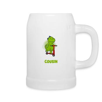 Ich Bin Jetzt Ein Cousin Werde Cousin Bald Dino - Bierkrug - Weiß - Rechts