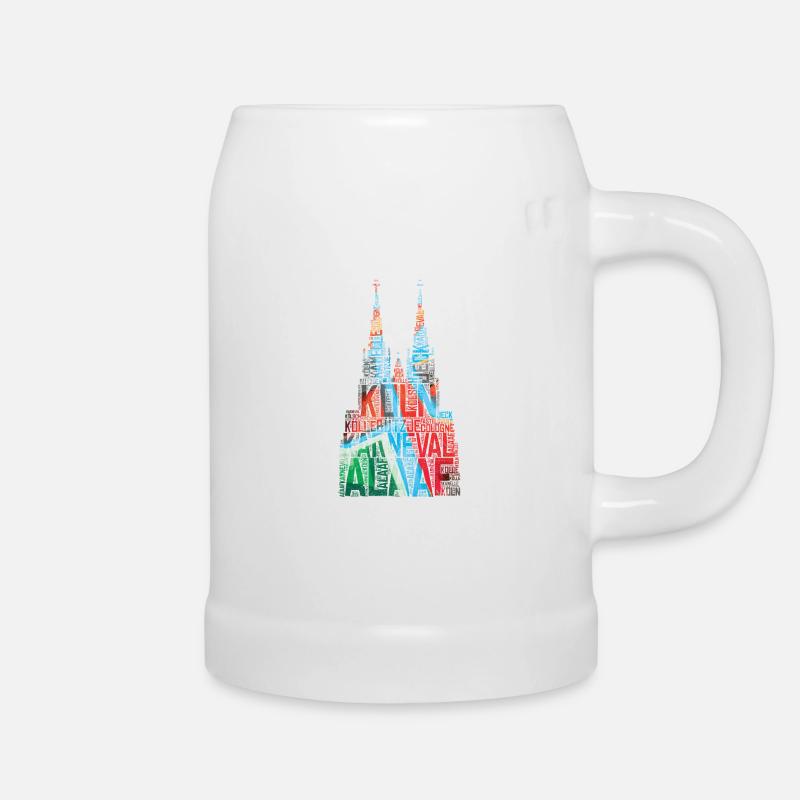 Kölner Dom Köln Karneval - Bierkrug - Weiß