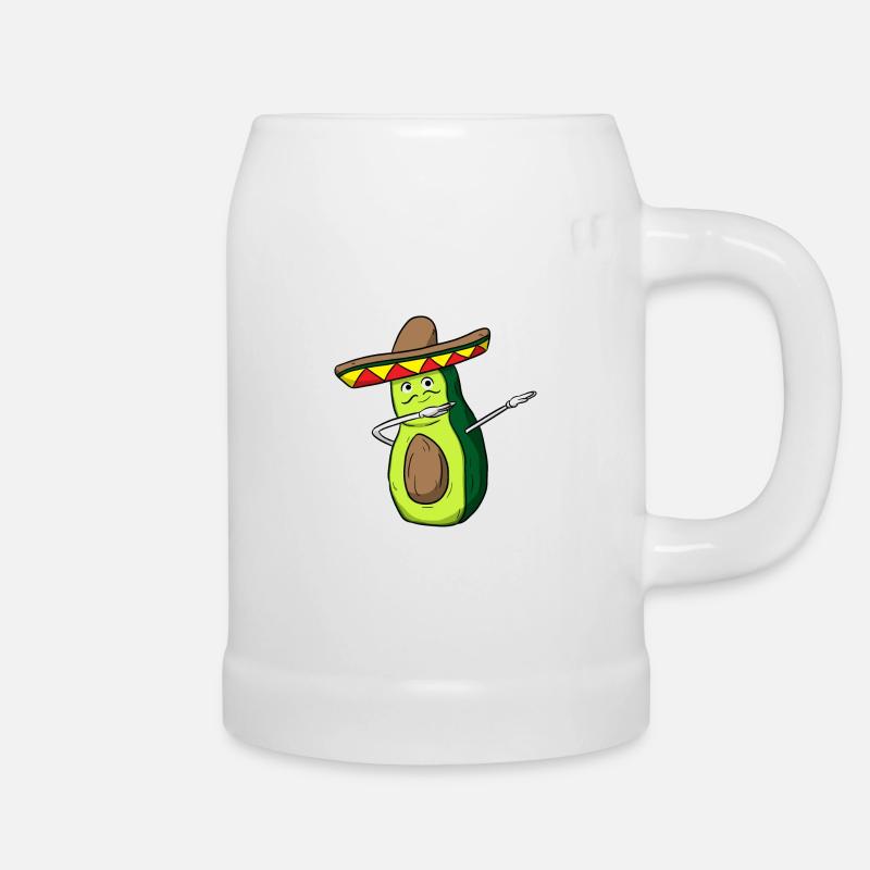 Avocado Dab Mexico Sombrero Dabbing - Chope en céramique - blanc