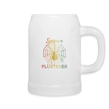 Lustig Spinnen Flüsterer Retro Spruch Geschenk - Bierkrug - Weiß - Rechts