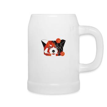Red Panda Low Poly Red Panda Polygon Animal - Beer Mug - white - Right