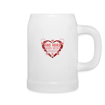 Altenpflege Herz Pflegekraft Demenz Spruch - Bierkrug - Weiß - Rechts