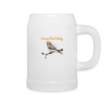 Zebra Finch saying Funny finch - Beer Mug - white - Right