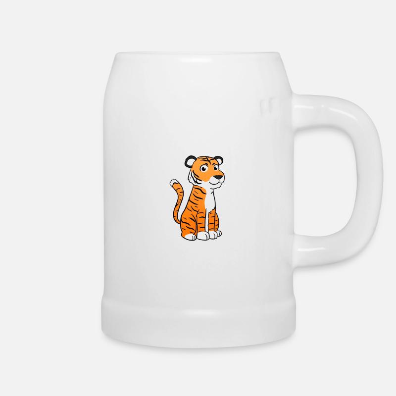 tigre - Chope en céramique - blanc