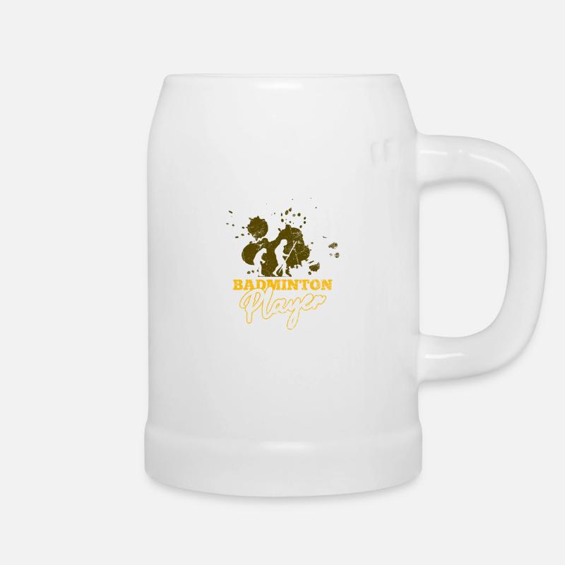 Cooles Badminton - Bierkrug - Weiß