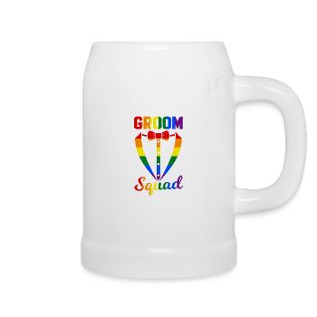 Gay Bachelor Party Lgbt Groom Squad - Beer Mug - white - Right