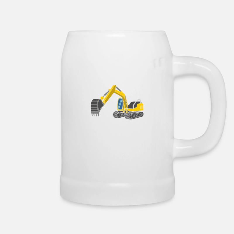 Bagger - Bierkrug - Weiß