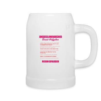 JGA Aufgaben Braut Junggesellinnen Checkliste - Bierkrug - Weiß - Rechts