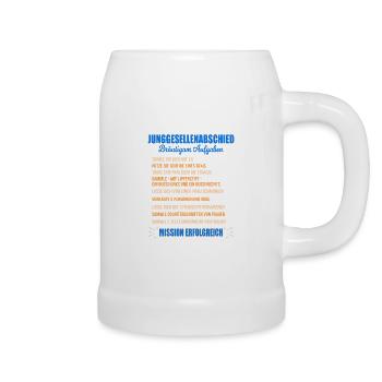 JGA Aufgaben Bräutigam Junggesellen Checkliste - Bierkrug - Weiß - Rechts