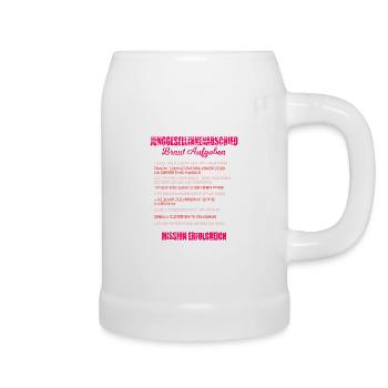 JGA Liste Junggesellin Mutprobe Braut Aufgaben - Bierkrug - Weiß - Rechts