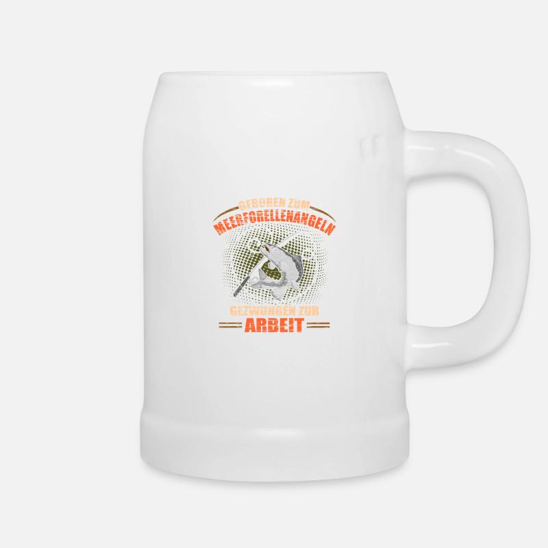 Meerforellen Angeln - Bierkrug - Weiß